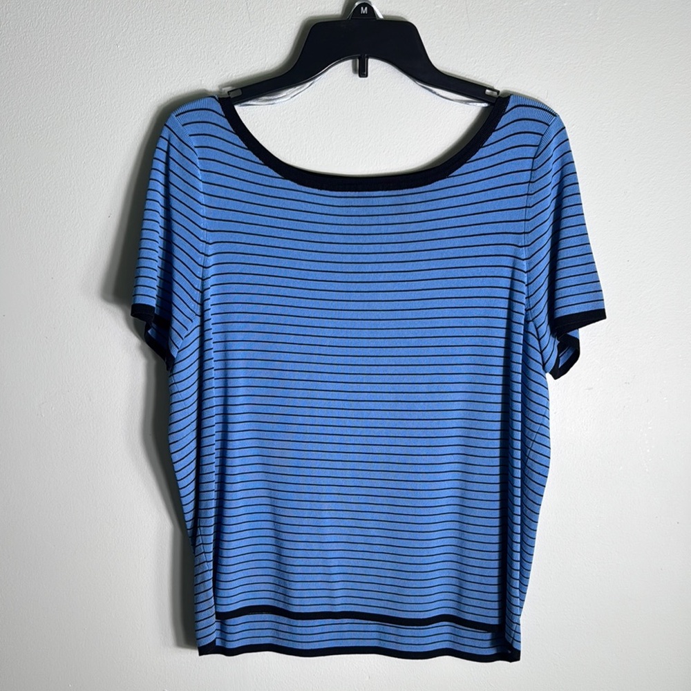 Worthington‎ Blue and Black Short Sleeve Tee
